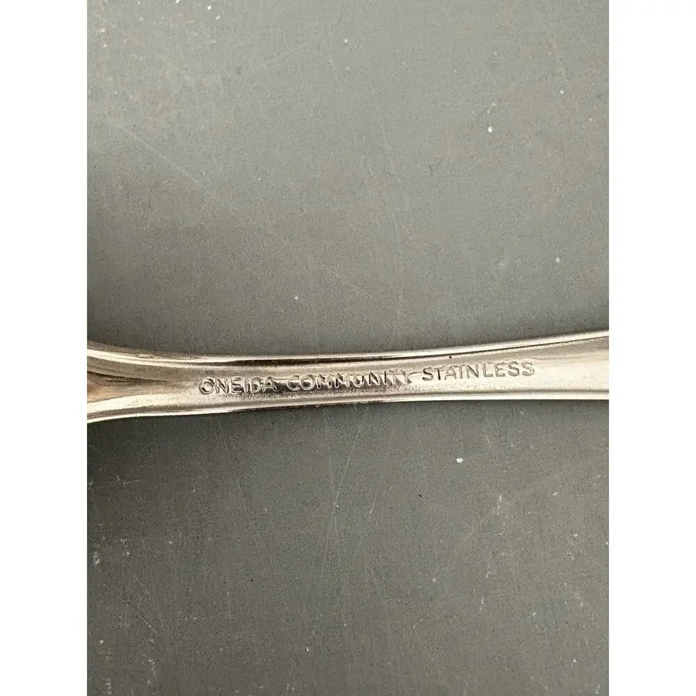 Oneida Community Spring Rose Pierced Sugar Spoon Stainless Betty Crocker
